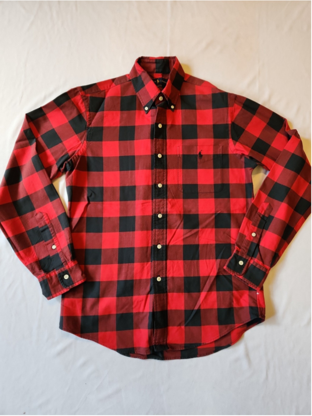 Ralph Lauren Red Black Buffalo Plaid Long Sleeve Button-down Shirt